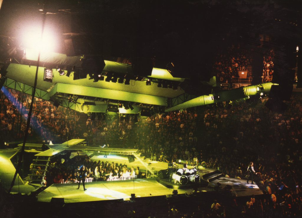 A photo of Metallica on stage during the Snakepit Tour