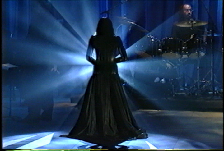 A photo of Madonna in silhouette