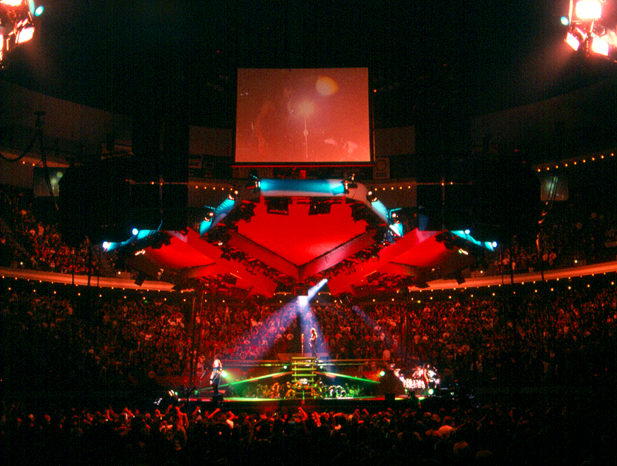 A photo of Metallica performing on the Snakepit tour stage